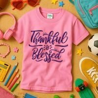 Thankful And Blessed Kids T-Shirt thumb 3