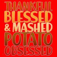 Thankful Blessed Mashed Potato Obsessed  Santa Hat thumb 1