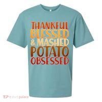 Thankful Blessed Mashed Potato Obsessed  Sueded Cloud Jersey T-Shirt thumb 0