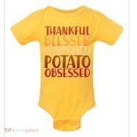 Thankful Blessed Mashed Potato Obsessed  Baby Bodysuit thumb 0
