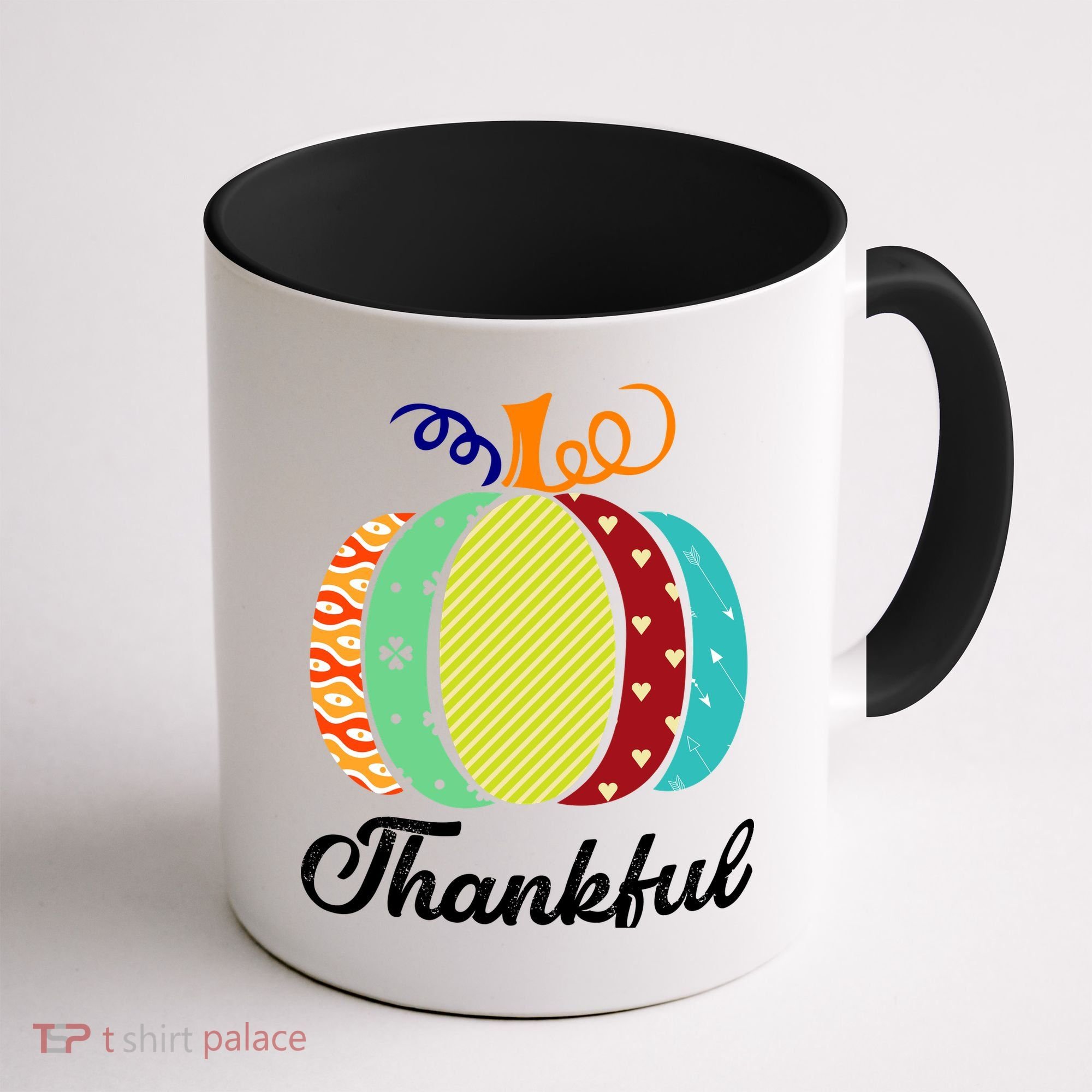 Thankful Floral Pumpkin Coffee Mug