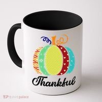 Thankful Floral Pumpkin Coffee Mug thumb 0