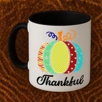 Thankful Floral Pumpkin Coffee Mug thumb 2