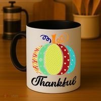 Thankful Floral Pumpkin Coffee Mug thumb 4