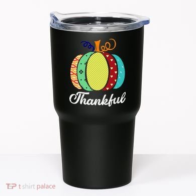 Thankful Floral Pumpkin Tumbler