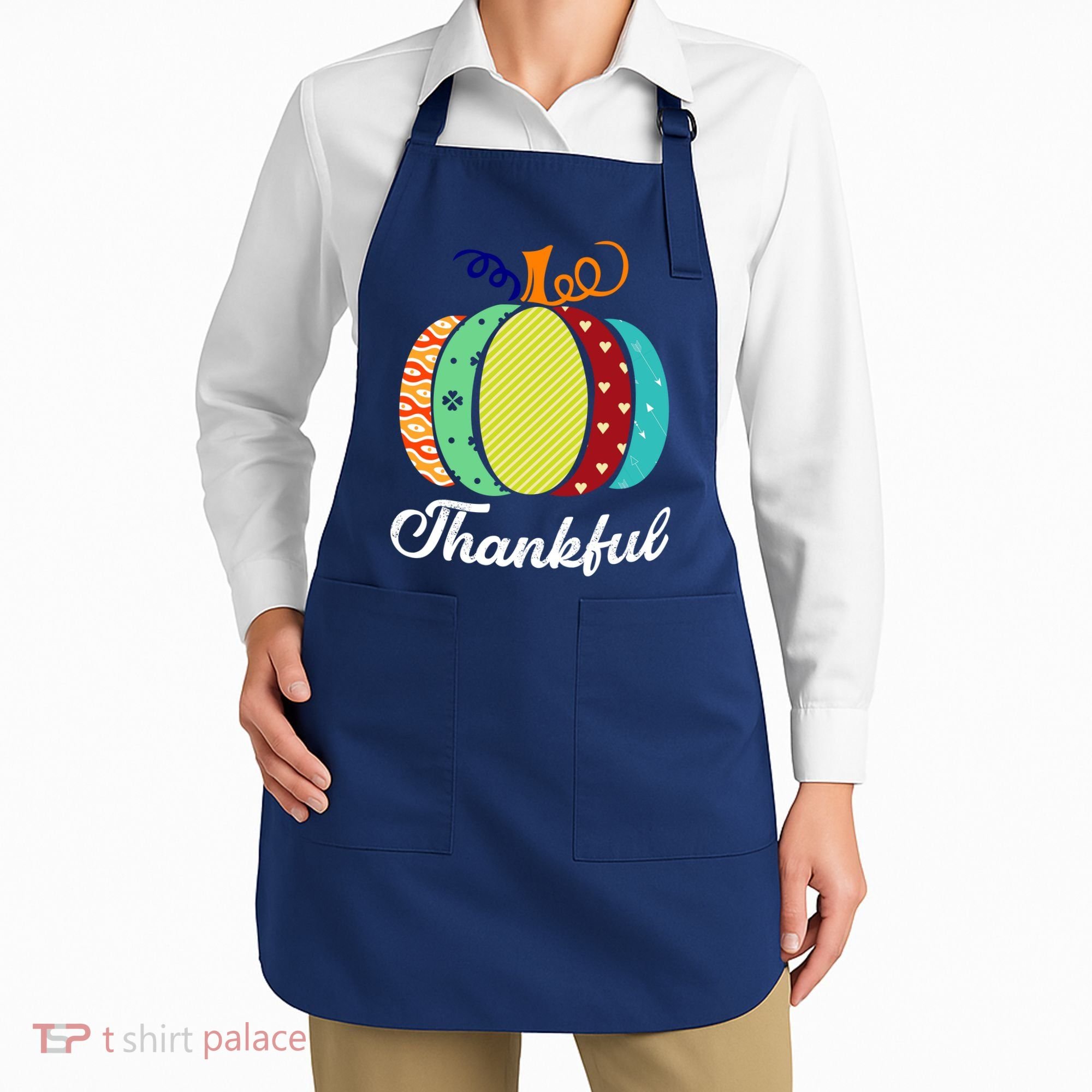 Thankful Floral Pumpkin Apron