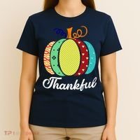 Thankful Floral Pumpkin T-Shirt thumb 4