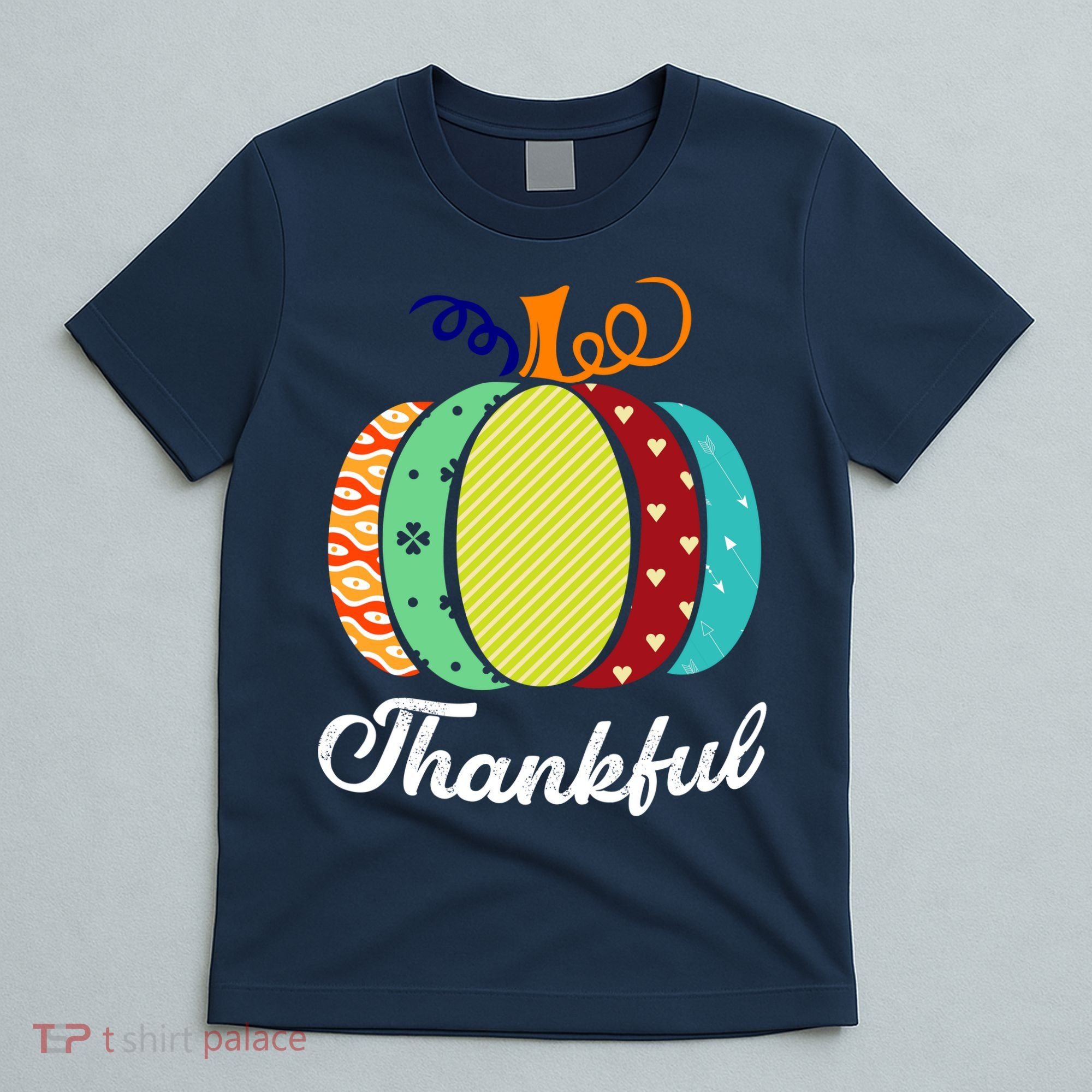 Thankful Floral Pumpkin T-Shirt