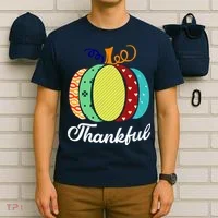 Thankful Floral Pumpkin T-Shirt thumb 6