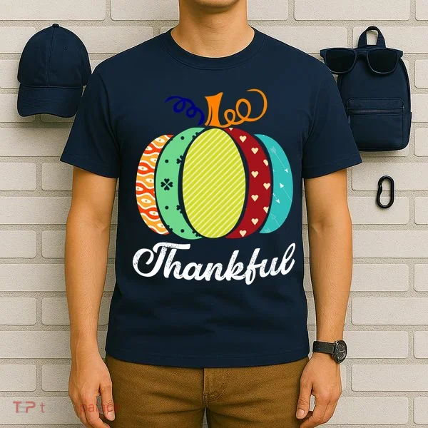 Thankful Floral Pumpkin T-Shirt
