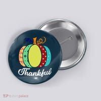Thankful Floral Pumpkin Button thumb 0