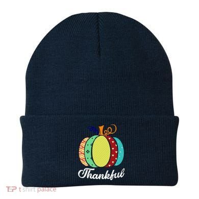 Thankful Floral Pumpkin Beanie