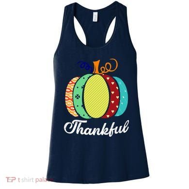 Thankful Floral Pumpkin Women's Tank Top