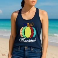 Thankful Floral Pumpkin Women's Tank Top thumb 2