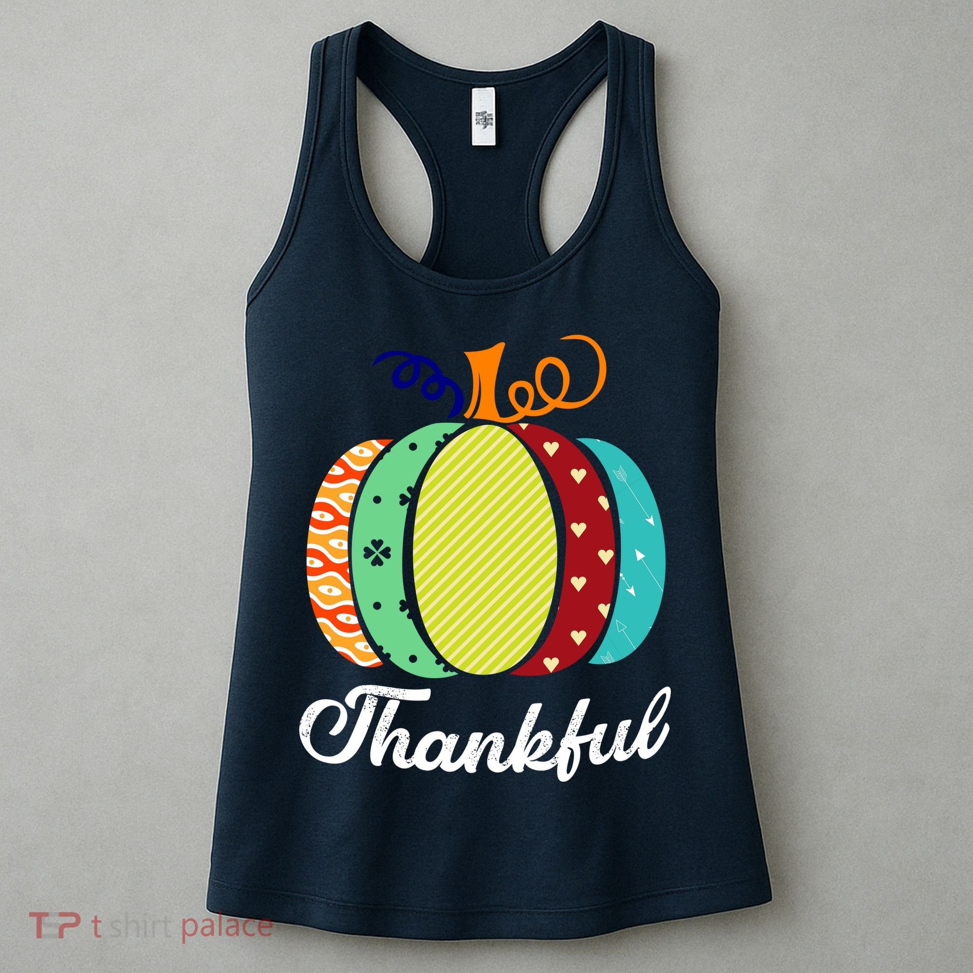 Thankful Floral Pumpkin Women's Tank Top