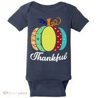 Thankful Floral Pumpkin Baby Bodysuit thumb 0