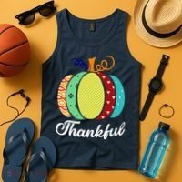 Thankful Floral Pumpkin Tank Top thumb 4