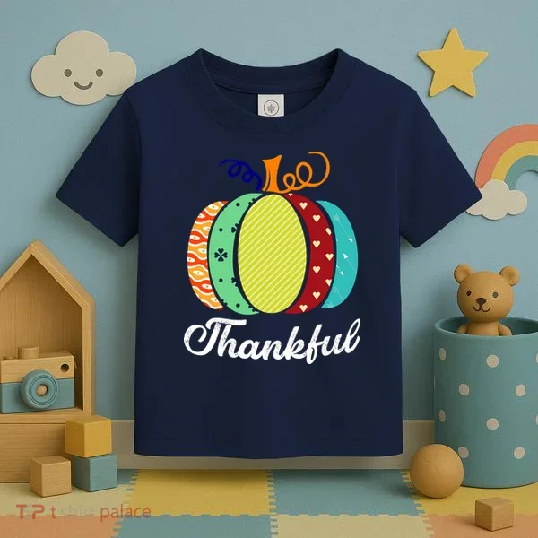Thankful Floral Pumpkin Toddler T-Shirt