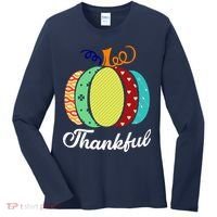 Thankful Floral Pumpkin Women's Long Sleeve Shirt thumb 0