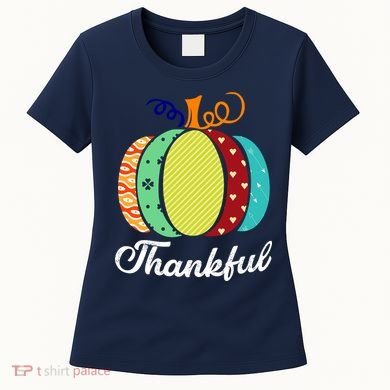 Thankful Floral Pumpkin Women's T-Shirt