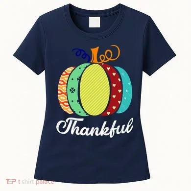 Thankful Floral Pumpkin Women's T-Shirt