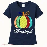 Thankful Floral Pumpkin Women's T-Shirt thumb 0