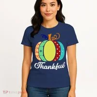 Thankful Floral Pumpkin Women's T-Shirt thumb 4