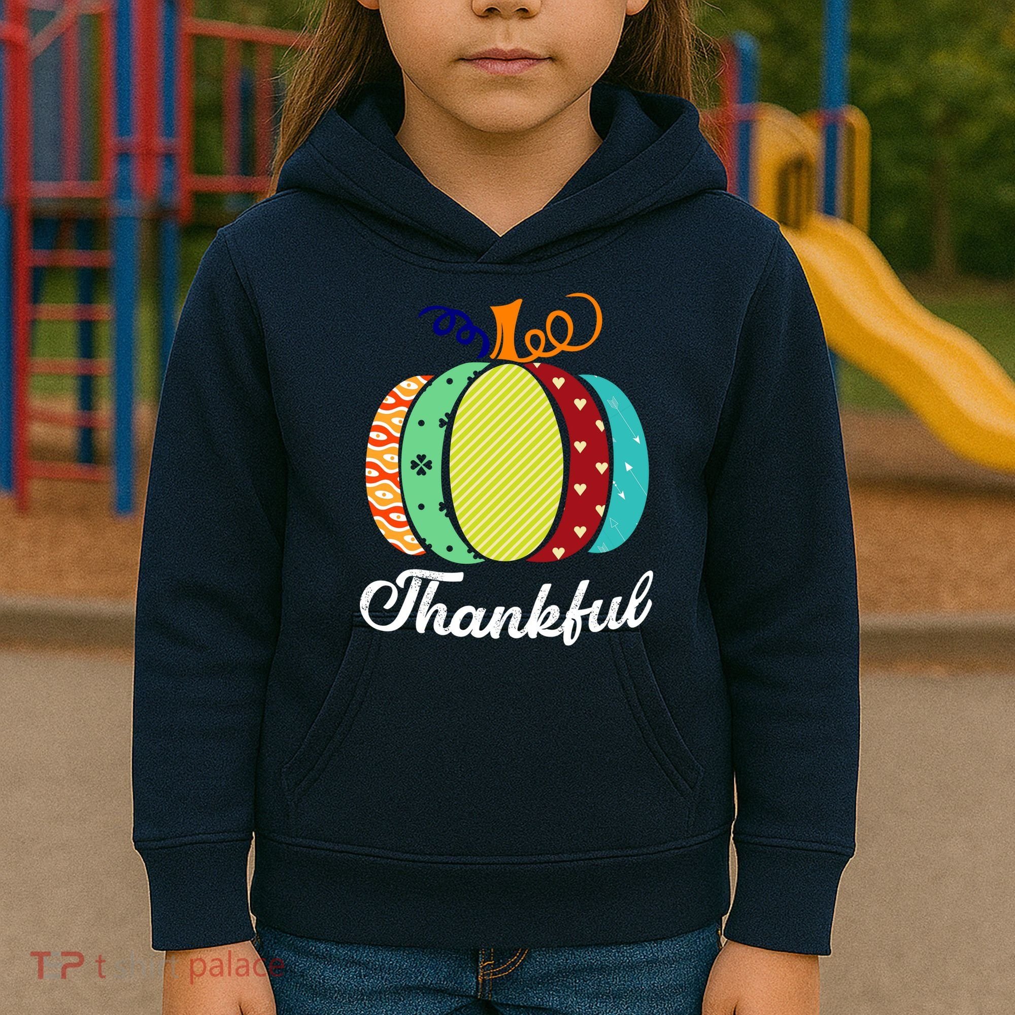 Thankful Floral Pumpkin Kids Hoodie