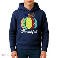 Thankful Floral Pumpkin Kids Hoodie thumb 4