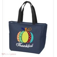 Thankful Floral Pumpkin Tote Bag thumb 3