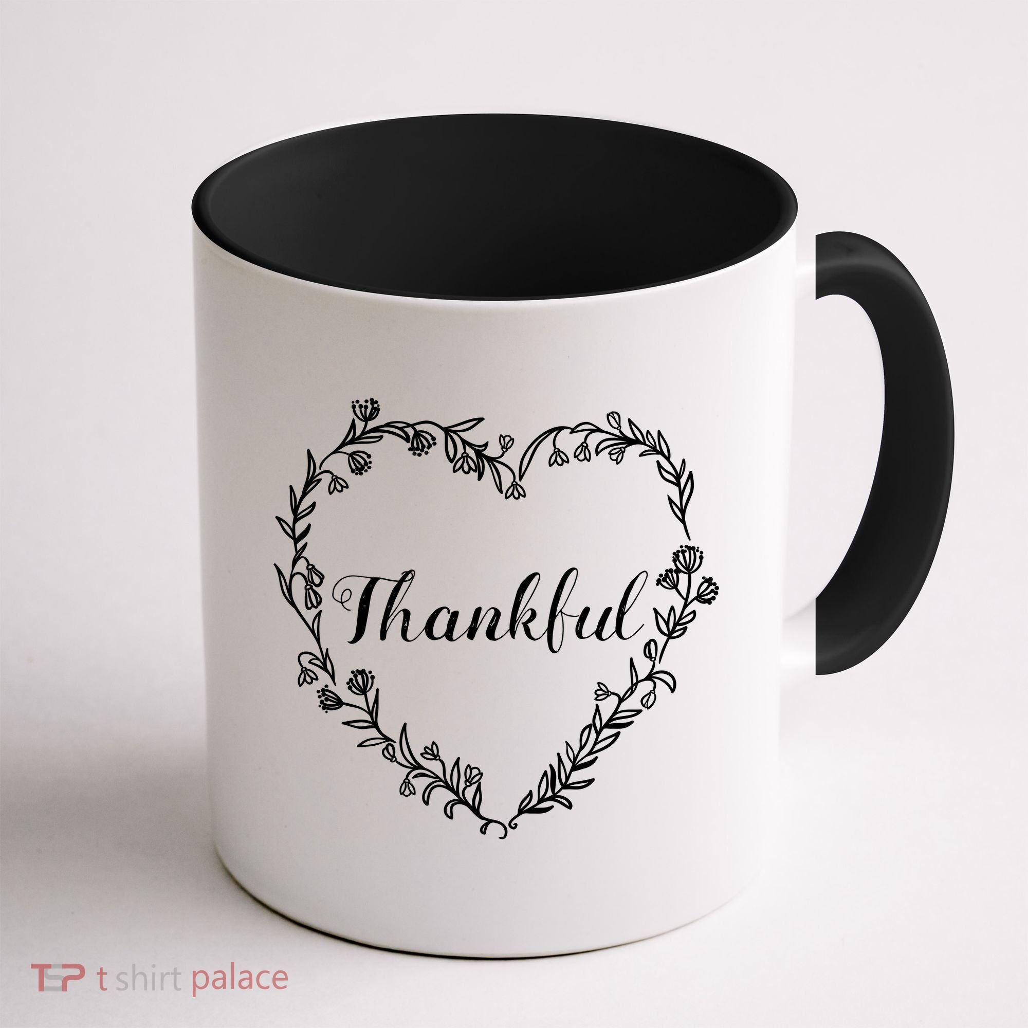 Thankful Floral Wreath Coffee Mug