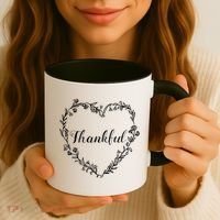 Thankful Floral Wreath Coffee Mug thumb 3