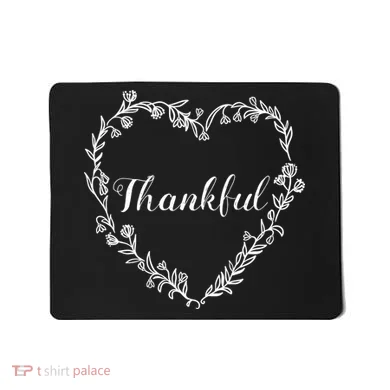 Thankful Floral Wreath Mousepad