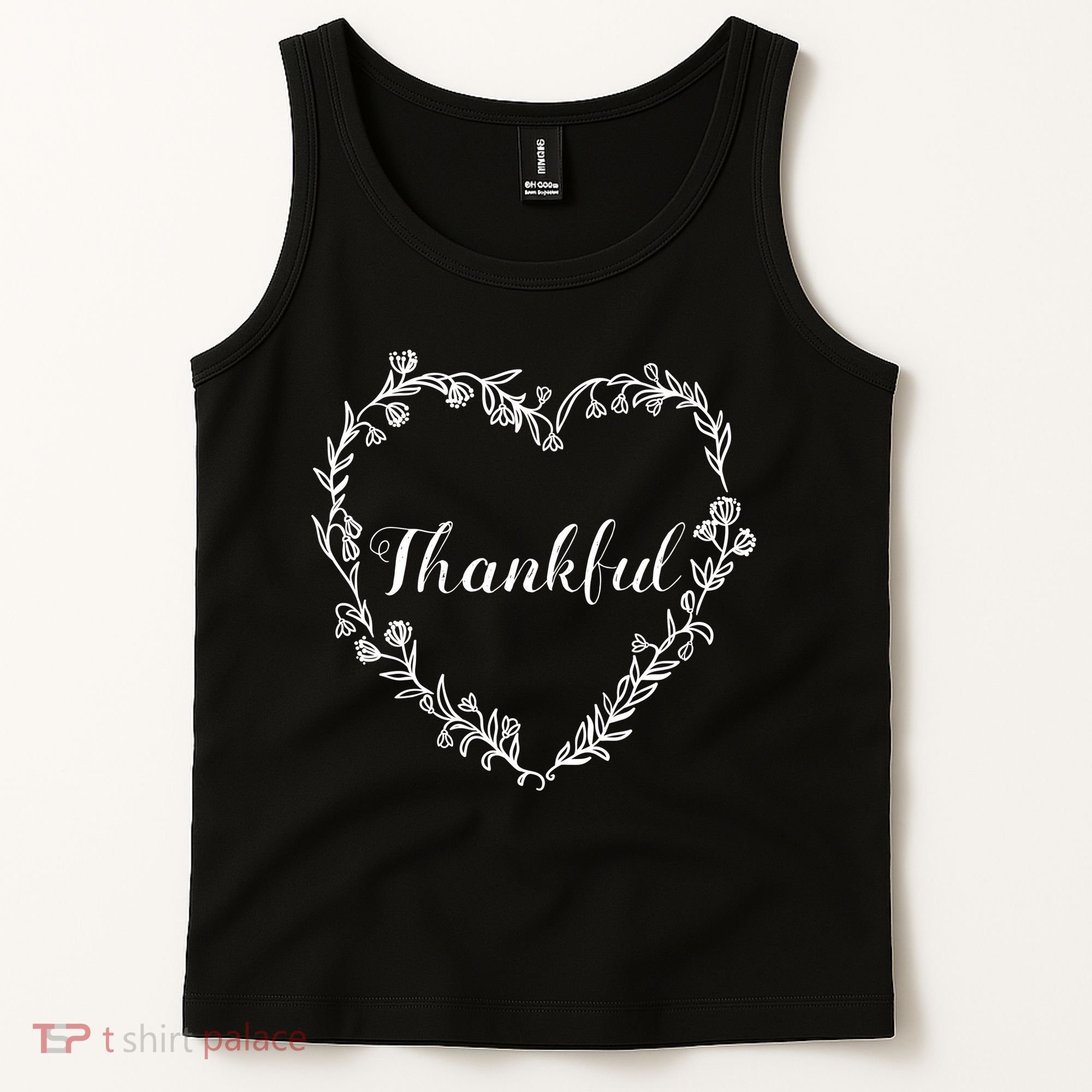 Thankful Floral Wreath Tank Top