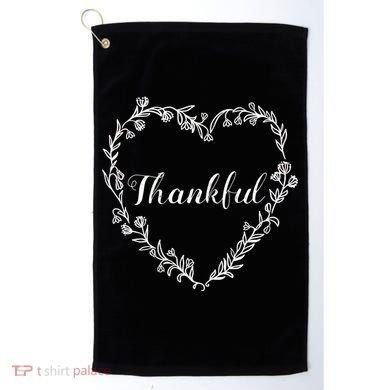 Thankful Floral Wreath Golf Towel