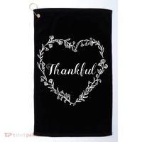 Thankful Floral Wreath Golf Towel thumb 0