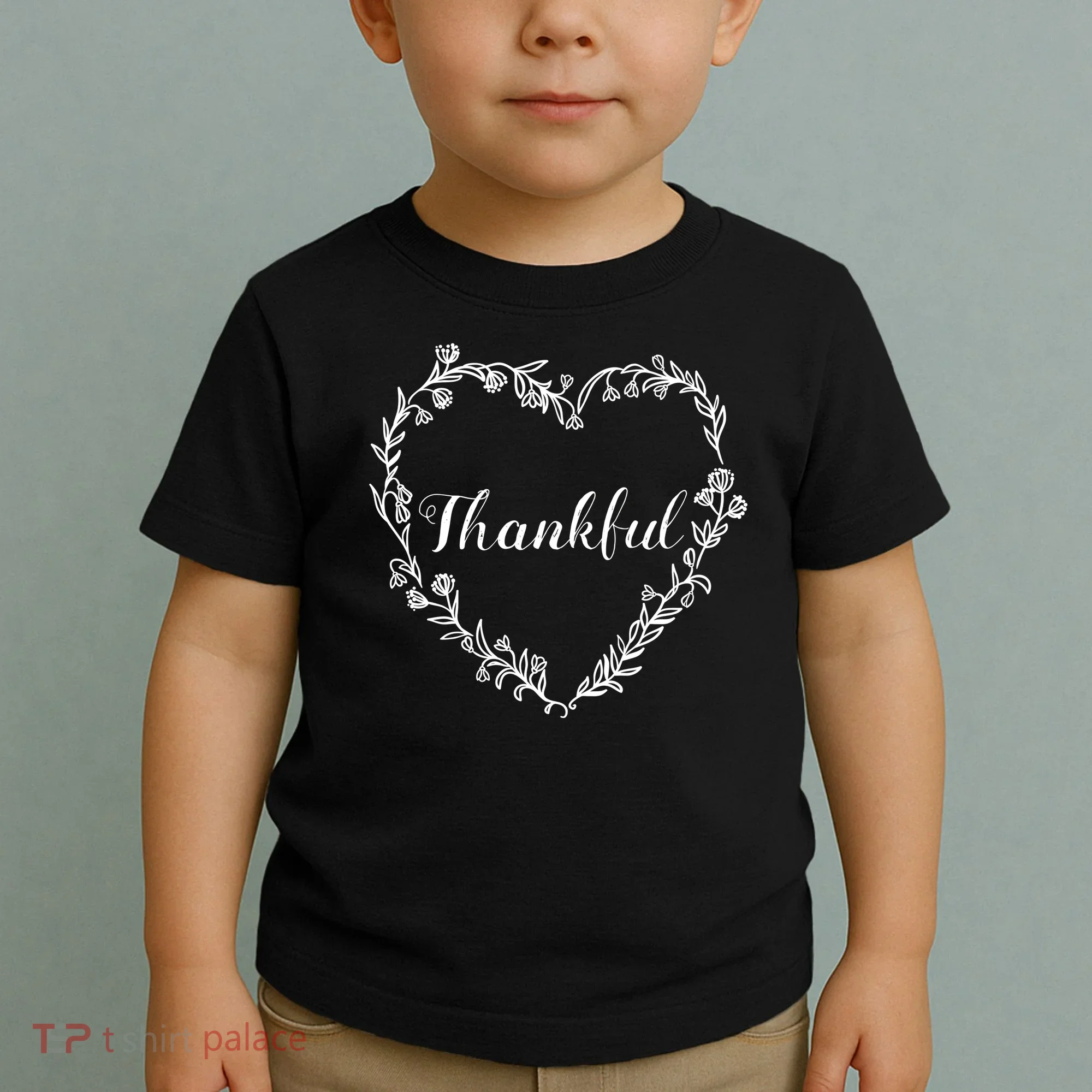 Thankful Floral Wreath Toddler T-Shirt