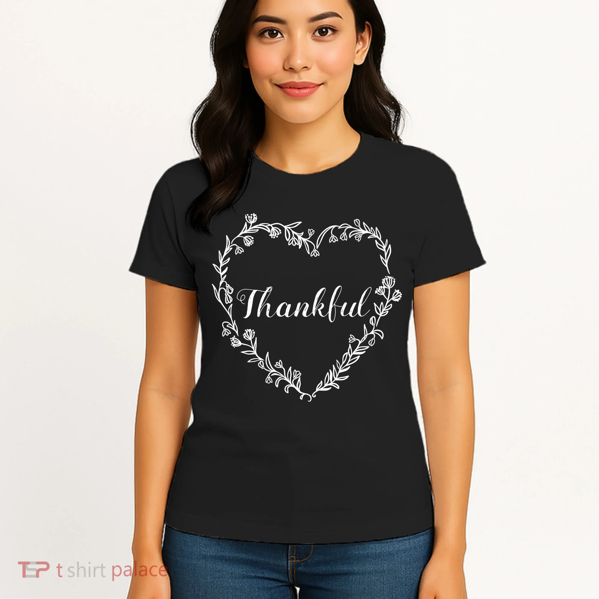 Thankful Floral Wreath Women's T-Shirt