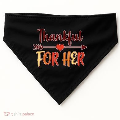 Thankful For Her Matching Thanksgiving USA-Made Doggie Bandana