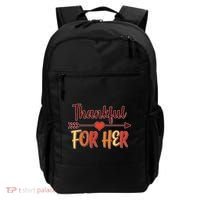 Thankful For Her Matching Thanksgiving Backpack thumb 0
