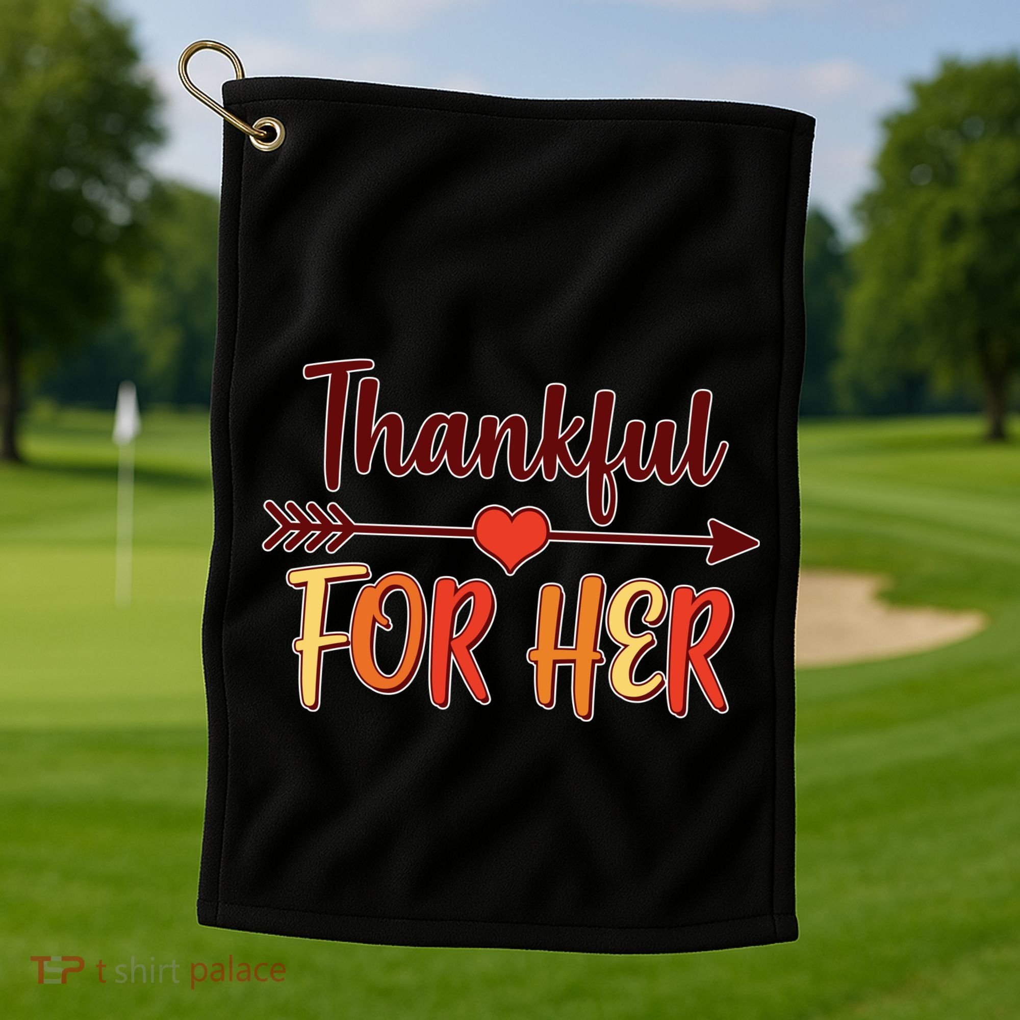 Thankful For Her Matching Thanksgiving Golf Towel