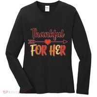 Thankful For Her Matching Thanksgiving Women's Long Sleeve Shirt thumb 0