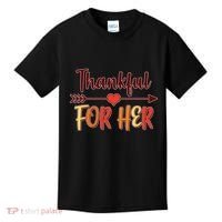 Thankful For Her Matching Thanksgiving Kids T-Shirt thumb 0