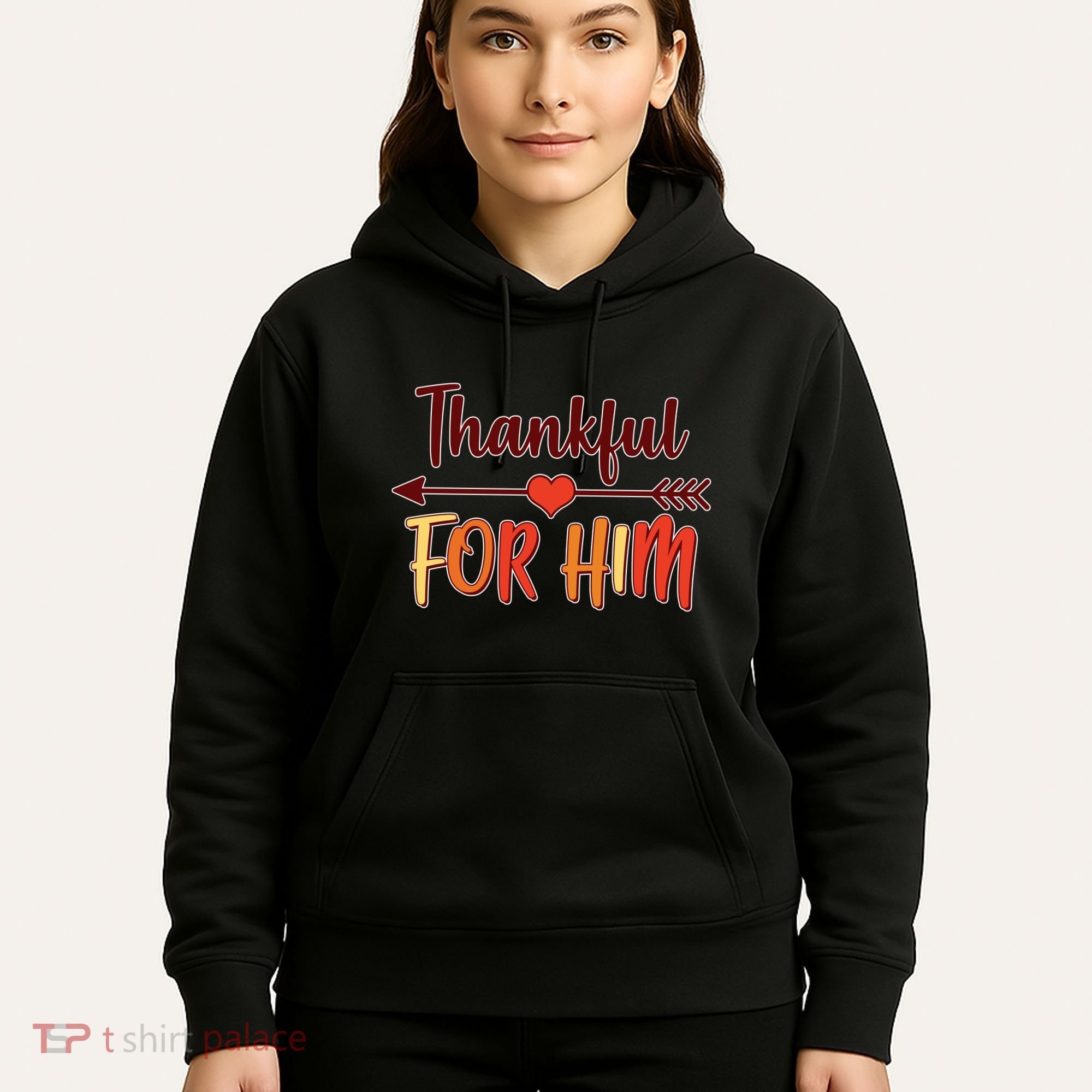 Thankful For Him Matching Thanksgiving Hoodie
