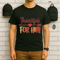 Thankful For Him Matching Thanksgiving T-Shirt thumb 6