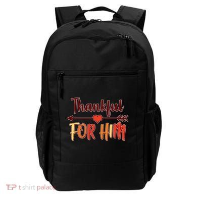 Thankful For Him Matching Thanksgiving Backpack