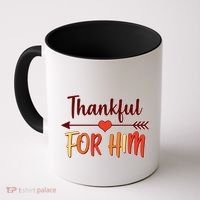 Thankful For Him Matching Thanksgiving Coffee Mug thumb 0