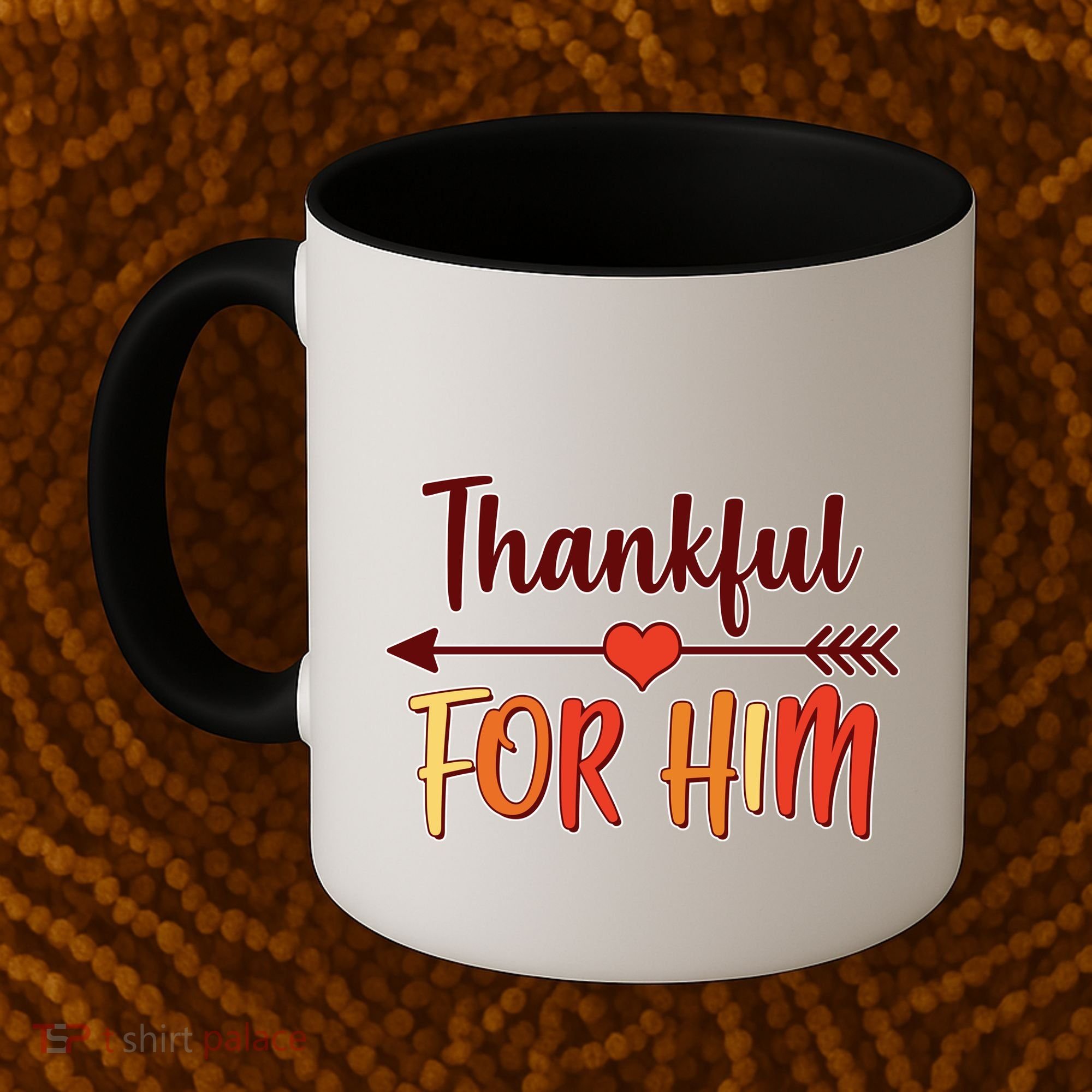 Thankful For Him Matching Thanksgiving Coffee Mug