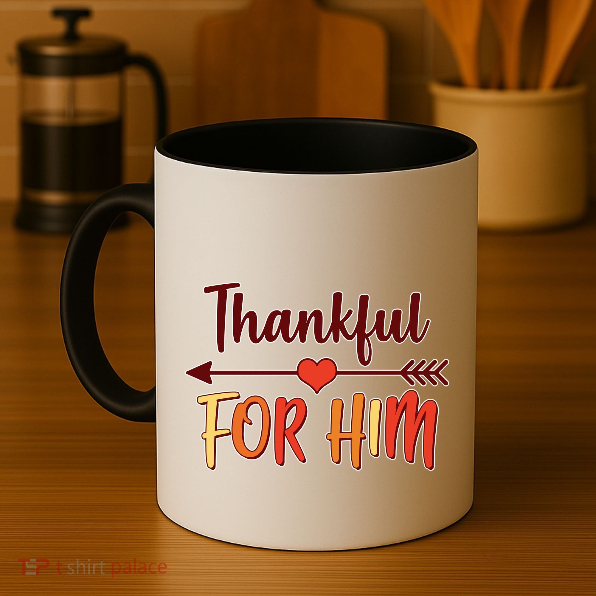 Thankful For Him Matching Thanksgiving Coffee Mug