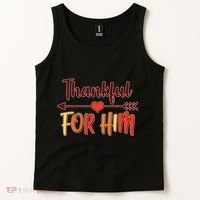 Thankful For Him Matching Thanksgiving Tank Top thumb 2